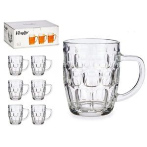 Bierpullen halve liter – Bierglazen met handvat – Set van 6
