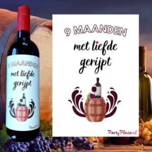 Wijnetiket Geboorte – 9 maanden met liefde gerijpt