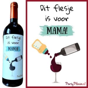 Wijnetiket Geboorte – Dit flesje is voor Mama