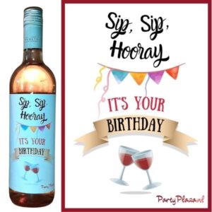 Wijnetiket Verjaardag – Sip, Sip, Hooray, it’s your Birthday