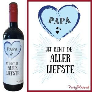 Wijnetiket Vaderdag – Papa jij bent de Allerliefste