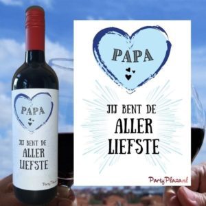 Wijnetiket Vaderdag – Papa jij bent de Allerliefste