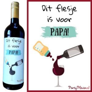 Wijnetiket Geboorte – Dit flesje is voor Papa