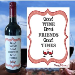 Wijnetiket Vriendschap – Good Wines, Good Friends, Good Times