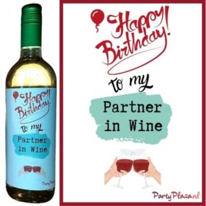 Wijnetiket Verjaardag – Happy Birthday to my Partner in Wine