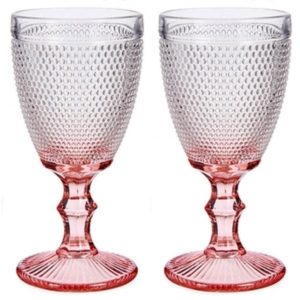 Wijnglazen Vintage 33 cl – Set van 2 wijnglazen Roze
