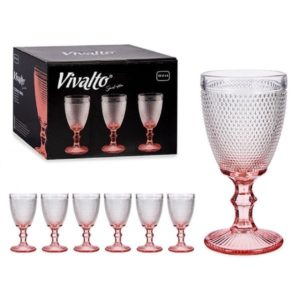 Wijnglazen Vintage 33 cl – Doos met 6 wijnglazen Roze