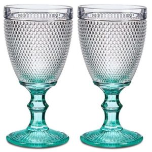 Wijnglazen Vintage 33 cl – Set van 2 wijnglazen Turquoise