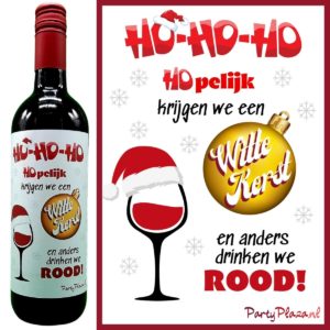 Wijnetiket Kerst – HO-HO-HO-HOpelijk een witte Kerst en anders…
