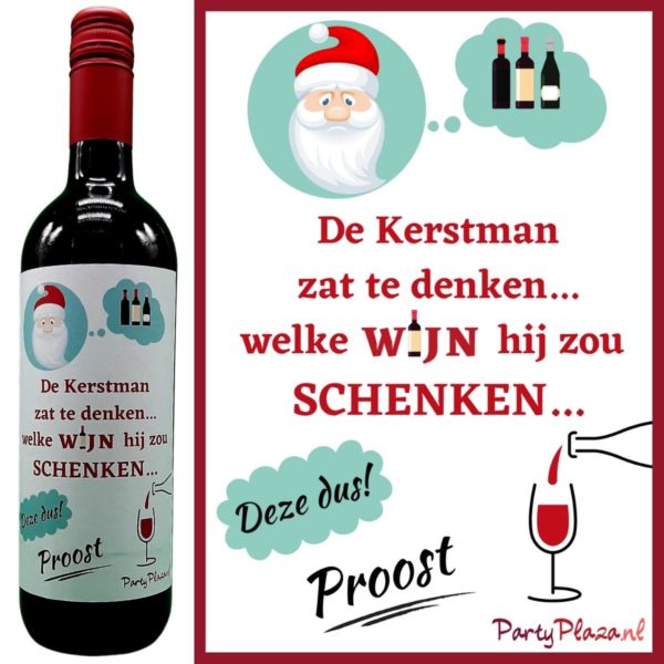 wijnetiket kerst kerstcadeau