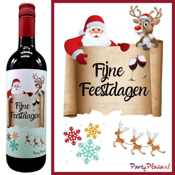 wijnetiket feestdagen kerst