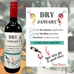 Wijnlabel Dry January – Keuzelijst Wijnhumor