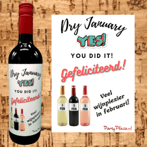 Wijnetiket Dry January – YES you did it!