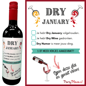 Wijnlabel Dry January – Keuzelijst Wijnhumor