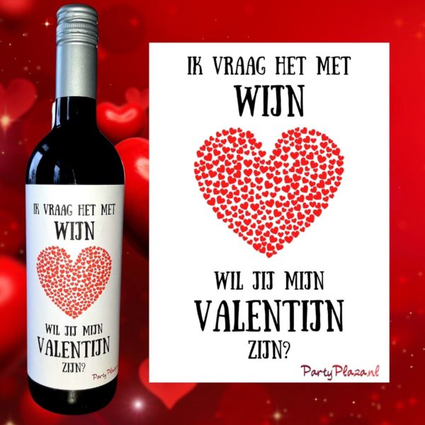 wijnetiket valentijnsdag wijnkado