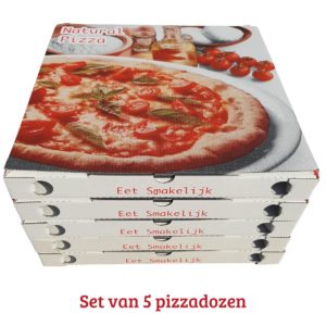 Pizzadoos karton – Natural Pizza – Set van 5 lege pizzadozen 29x29cm