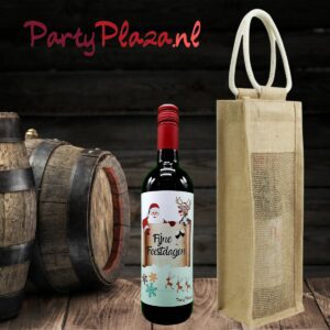 Jute wijntas – Cadeauverpakking wijn – Geschenktas voor 1 fles wijn