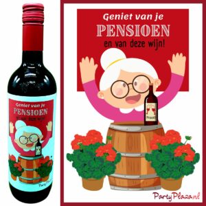 Wijnetiket Pensioen vrouw – Geniet van je pensioen …