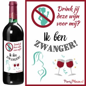 Wijnetiket Aankondiging zwangerschap – Drink jij deze wijn voor mij?