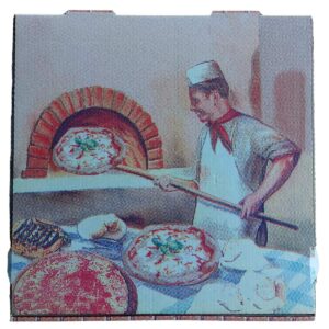 Pizzadoos karton – Pizzabakker (wit shirt) – Set van 5 pizzadozen 30x30cm