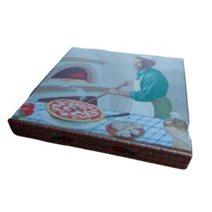 Pizzadoos karton – Pizzabakker (groen shirt) – Set van 5 pizzadozen 30x30cm