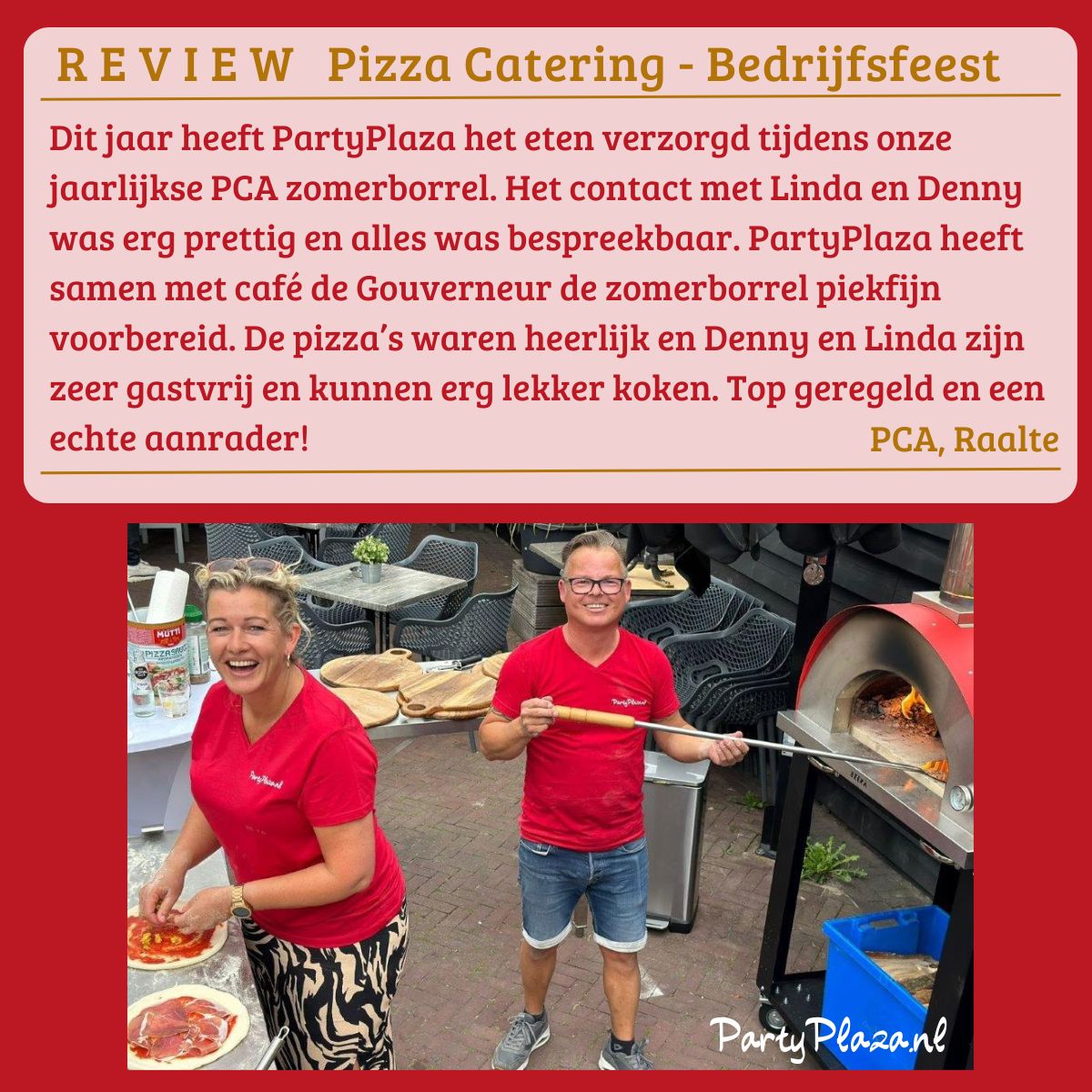 Je bekijkt nu Pizza catering Bedrijfsfeest PCA Raalte