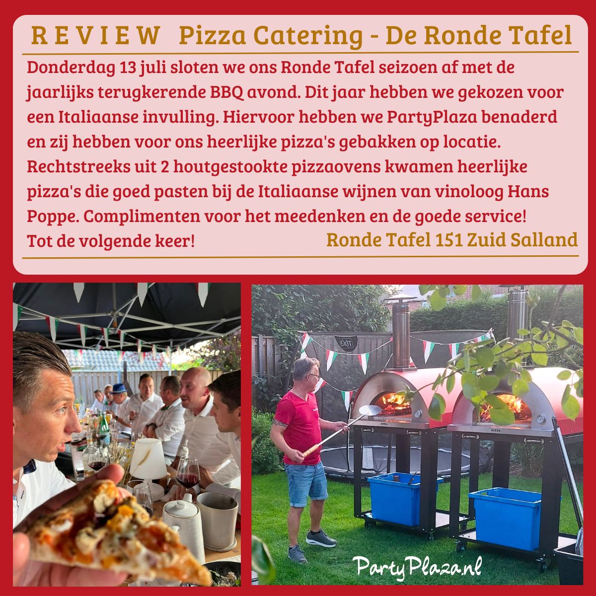 Je bekijkt nu Pizza catering Ronde Tafel Zuid Salland