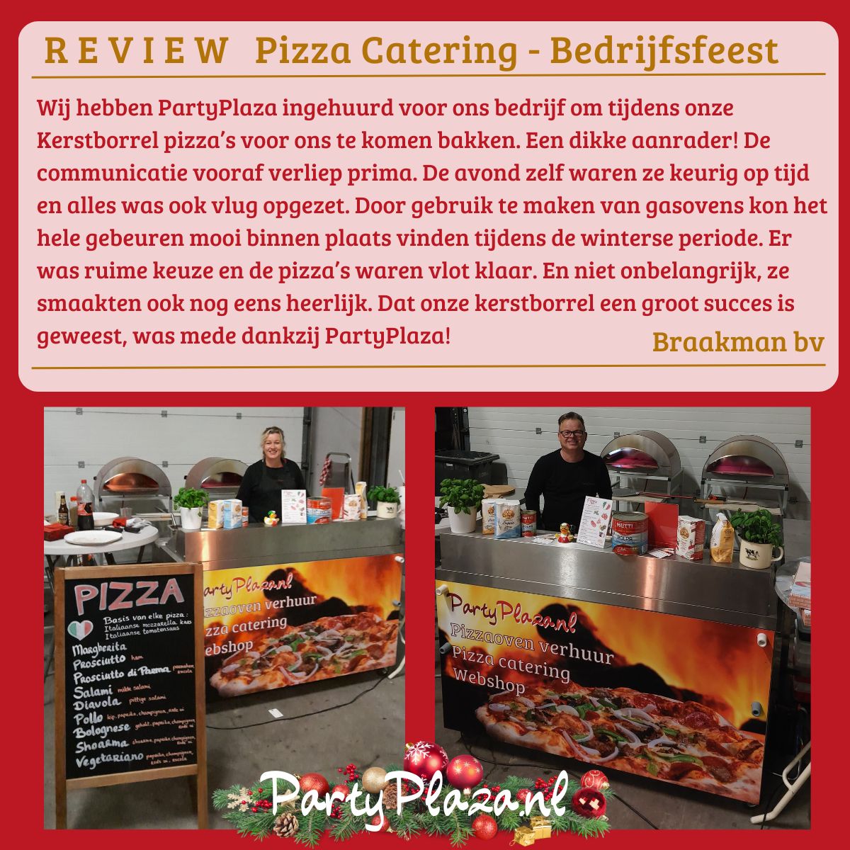 Je bekijkt nu Pizza catering Bedrijfsfeest Braakman