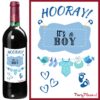 wijnetiket gender reveal jongen