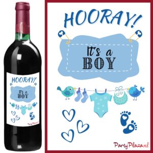 Wijnetiket Gender reveal Jongen – Hooray! It’s a BOY