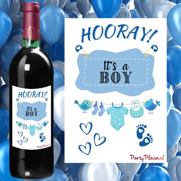 wine label gender reveal jongen