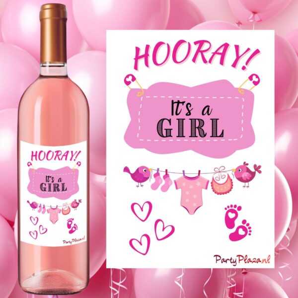 wine label gender reveal girl