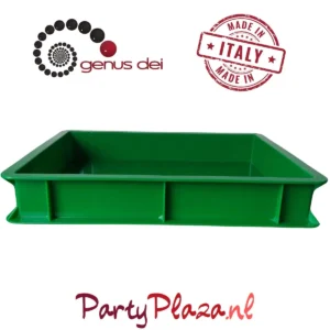 Pizza deegkrat 40x30x7cm – Deegbak voor pizzabollen – Genus Dei groen