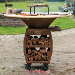 BBQ Plancha huren – Verhuur Barbecue Plancha Companero XXL met houten ring