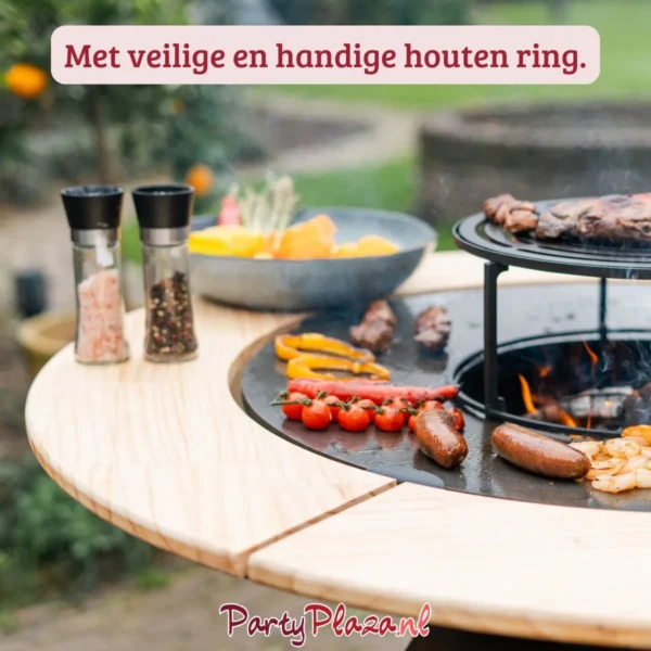 plancha met houten ring huren