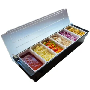Pizza Topping Station – Garneerunit met 6 garneerbakjes