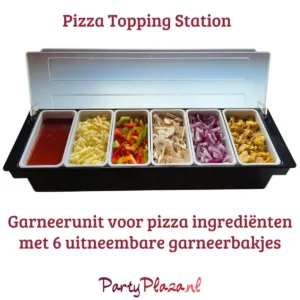 Pizza Topping Station – Garneerunit met 6 garneerbakjes
