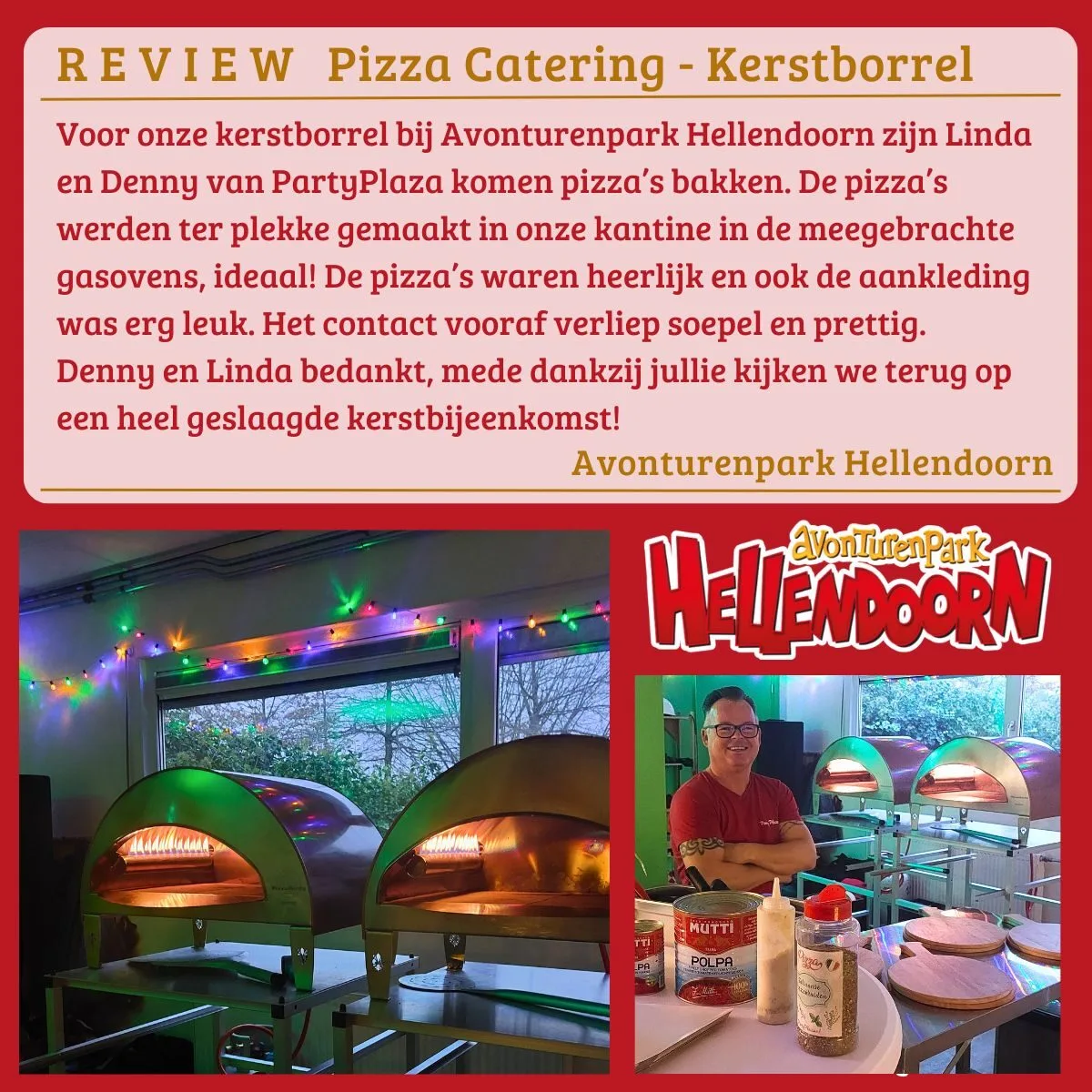 Lees meer over het artikel Pizza catering Kerstborrel Avonturenpark Hellendoorn
